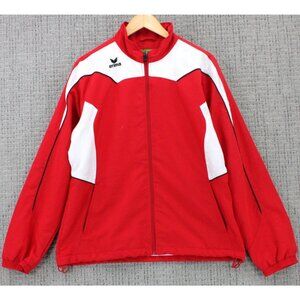 Vintage ERIMA Track Jacket Mens XL Red Color Block Full Zip Activewear Retro Y2k